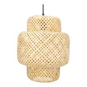 Lámpara Colgante Artesanal de Bambú 30x30cm